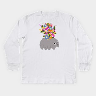 Floral Tardigrade Kids Long Sleeve T-Shirt